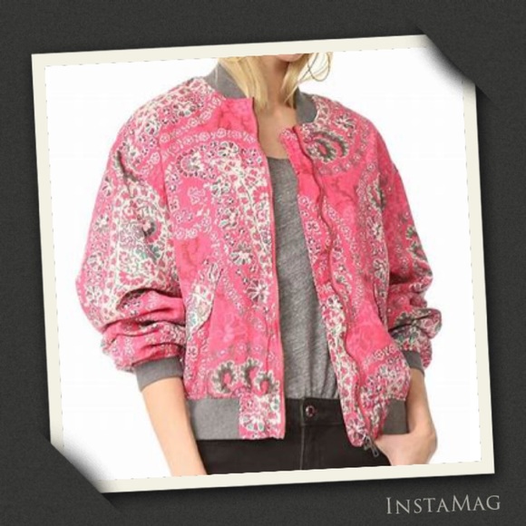 Free People Jackets & Blazers - FREE PEOPLE Paisley Print Quilted Bomber Jacket